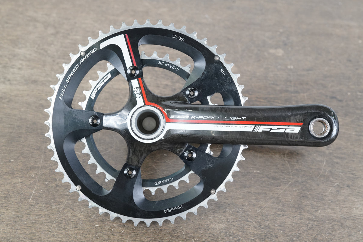 172.5mm 52/36T BB30 FSA K-Force Light Carbon Road Crankset KForce