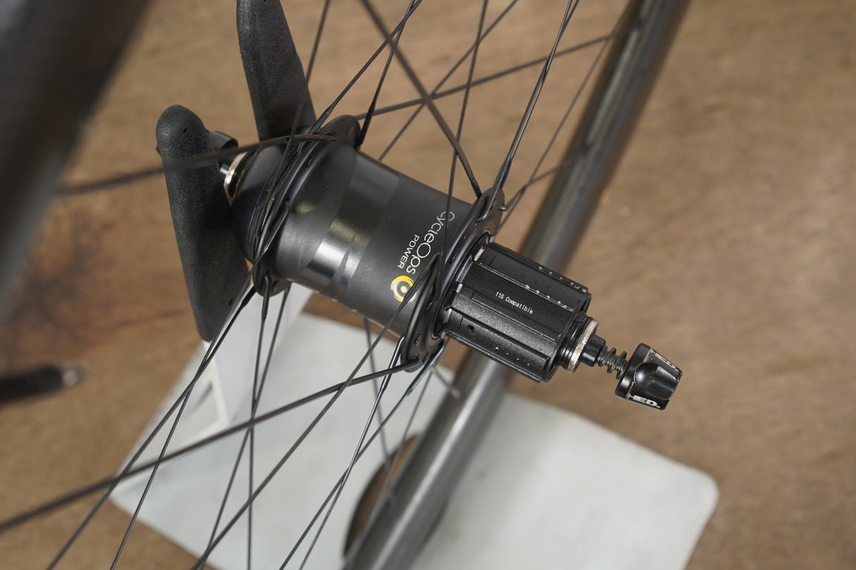 HED Jet 5 SCT CycleOps G3 Carbon Tubular Rim Brake Road Wheelset 11 Speed