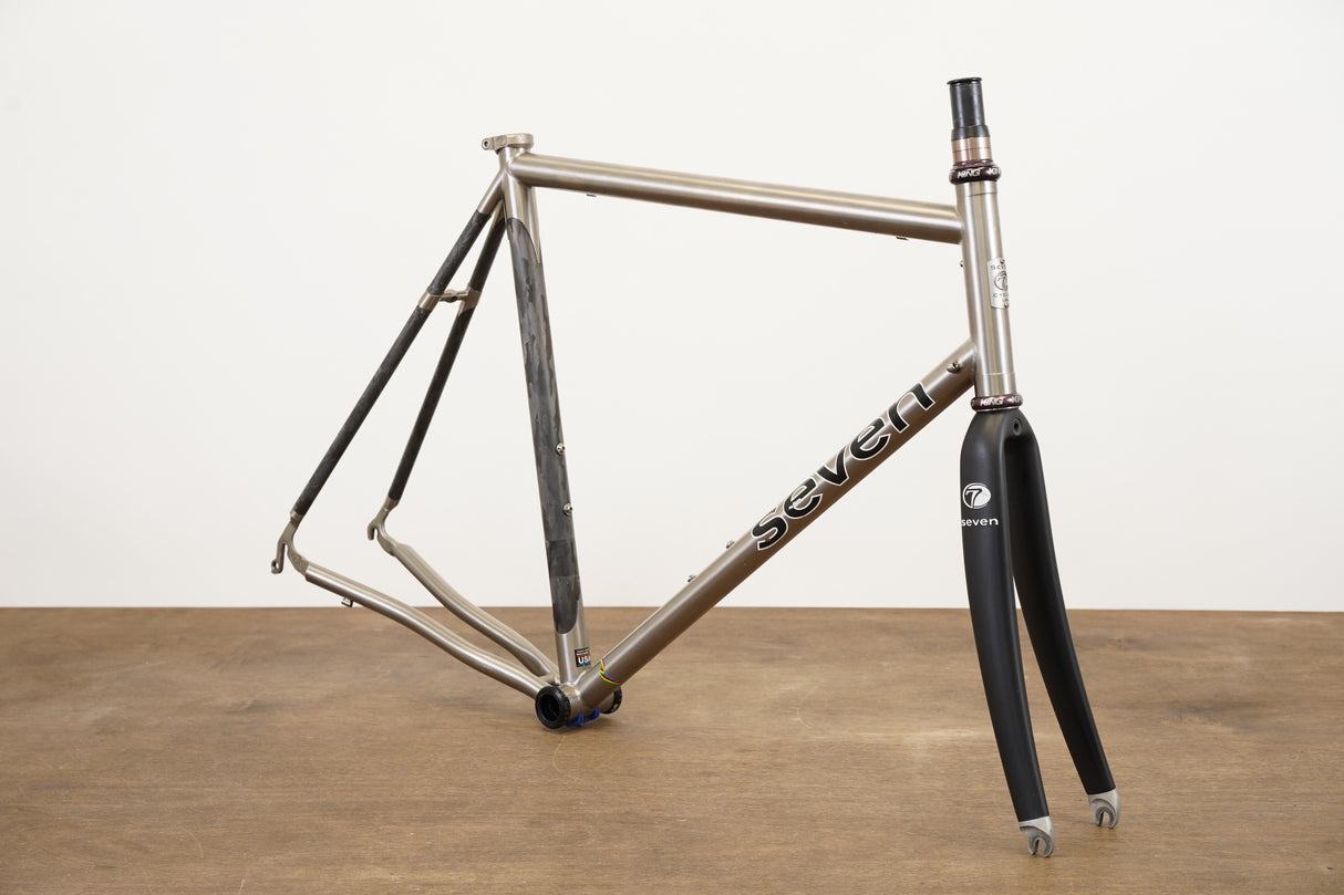 58cm Seven Odonata Titanium Carbon Rim Brake Road Frameset