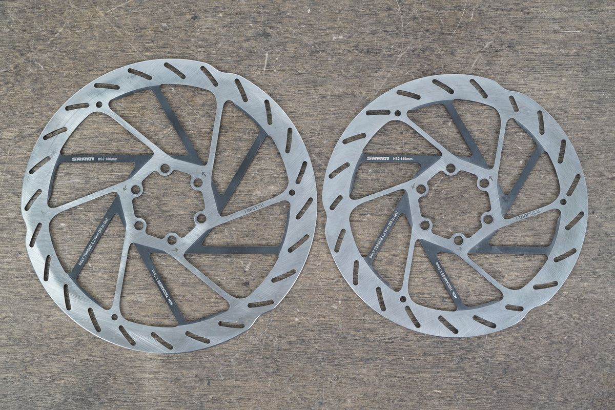 (2) 180mm / 160mm SRAM HS2 6 Bolt Disc Brake Road MTB Gravel Rotors 317g