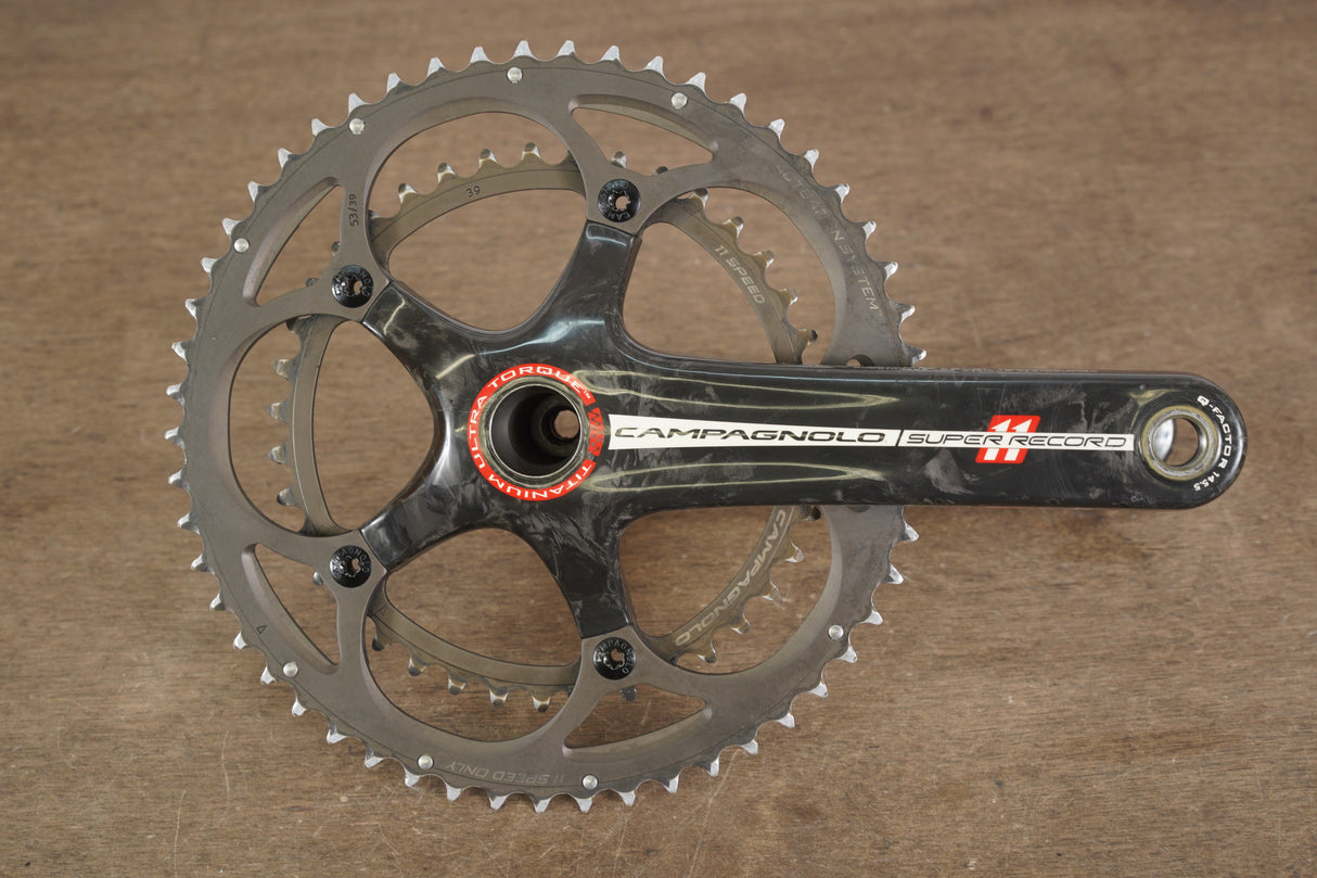 172.5mm 53/39T Campagnolo Super Record Titanium 11 Speed Carbon Crankset
