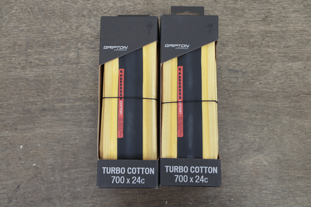 (2) NEW 700x24C 24mm Specialized Turbo Cotton Clincher Road Tires