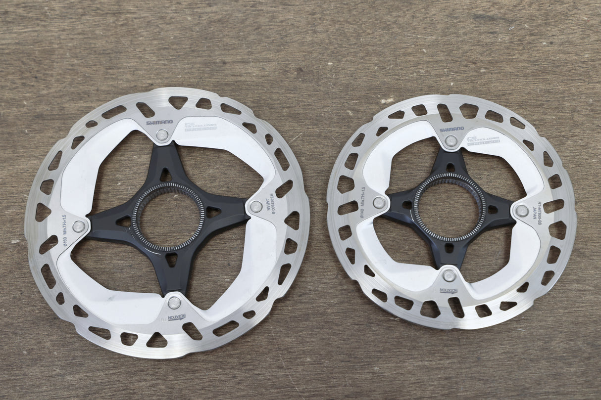 (2) 160mm/140mm Shimano XT RT-MT800 Center Lock Disc Brake Road CX MTB Rotors