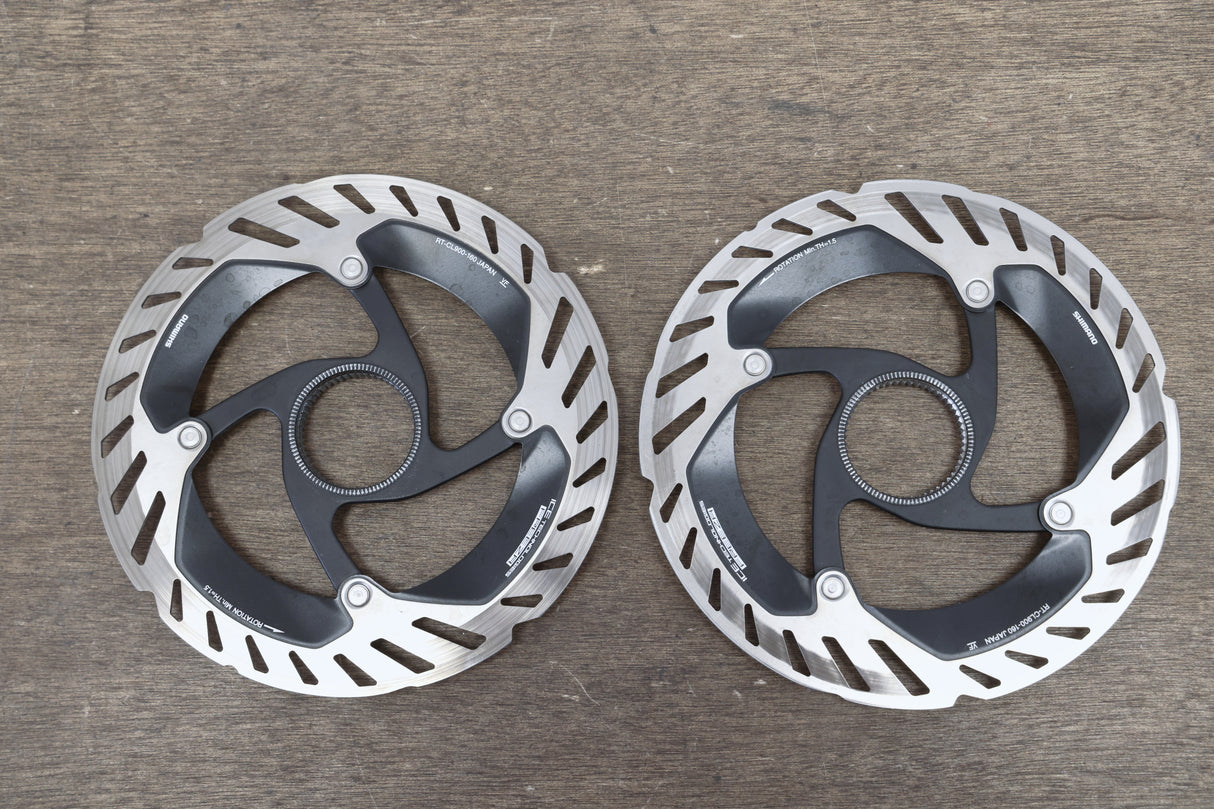 (2) 160mm Shimano Dura-Ace RT-CL900 Center Lock Disc Brake Rotors CL 900