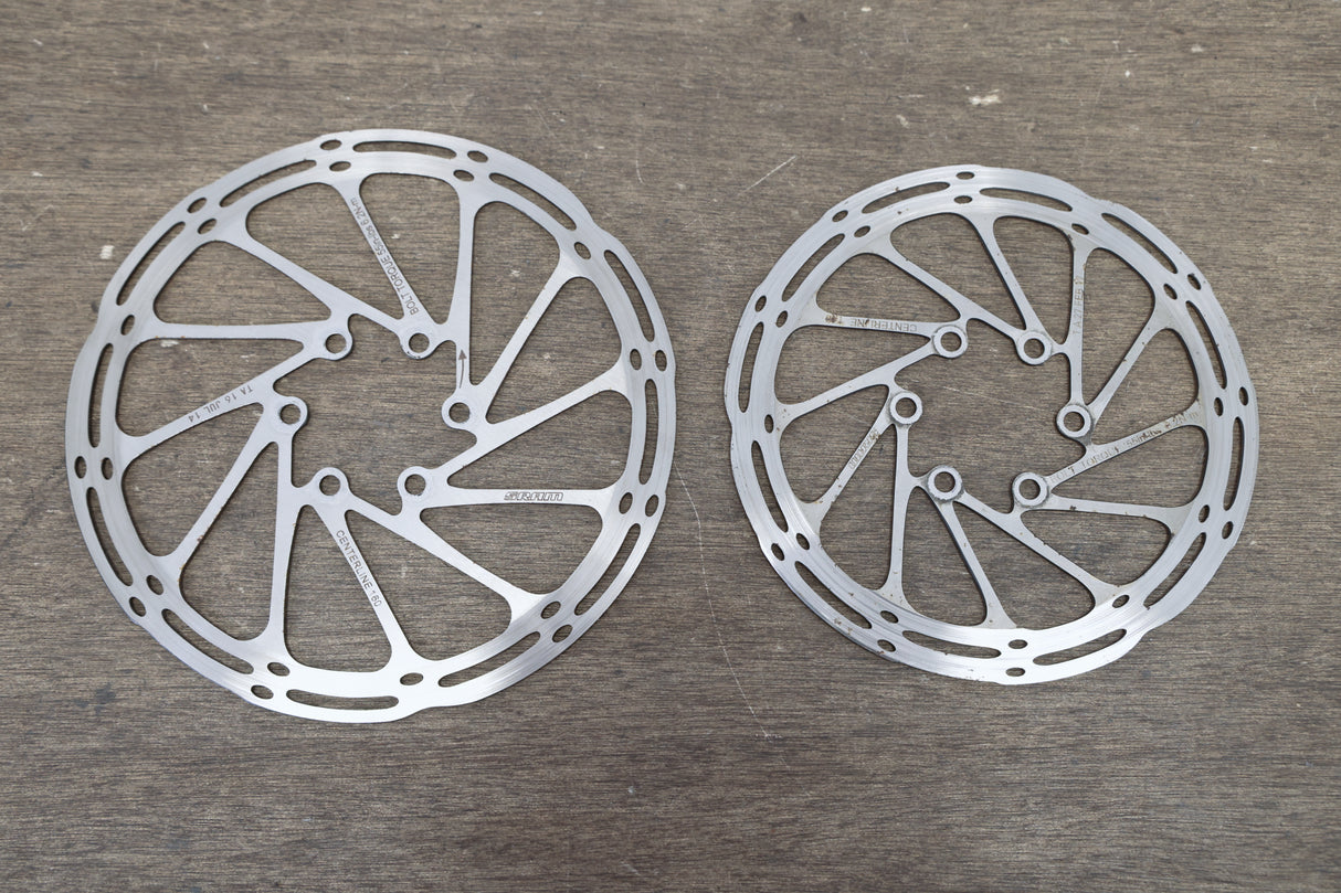 (2) 160mm/140mm SRAM CenterLine 6-Bolt Disc Brake Rotors Road Gravel CX