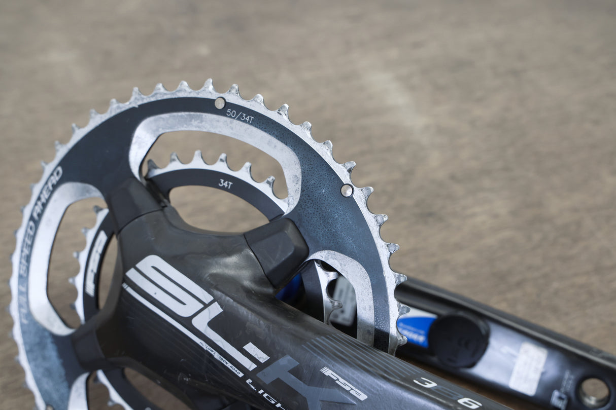 172.5mm 50/34T BB386 FSA SL-K Light Carbon Stages Power Meter Road Crankset SLK