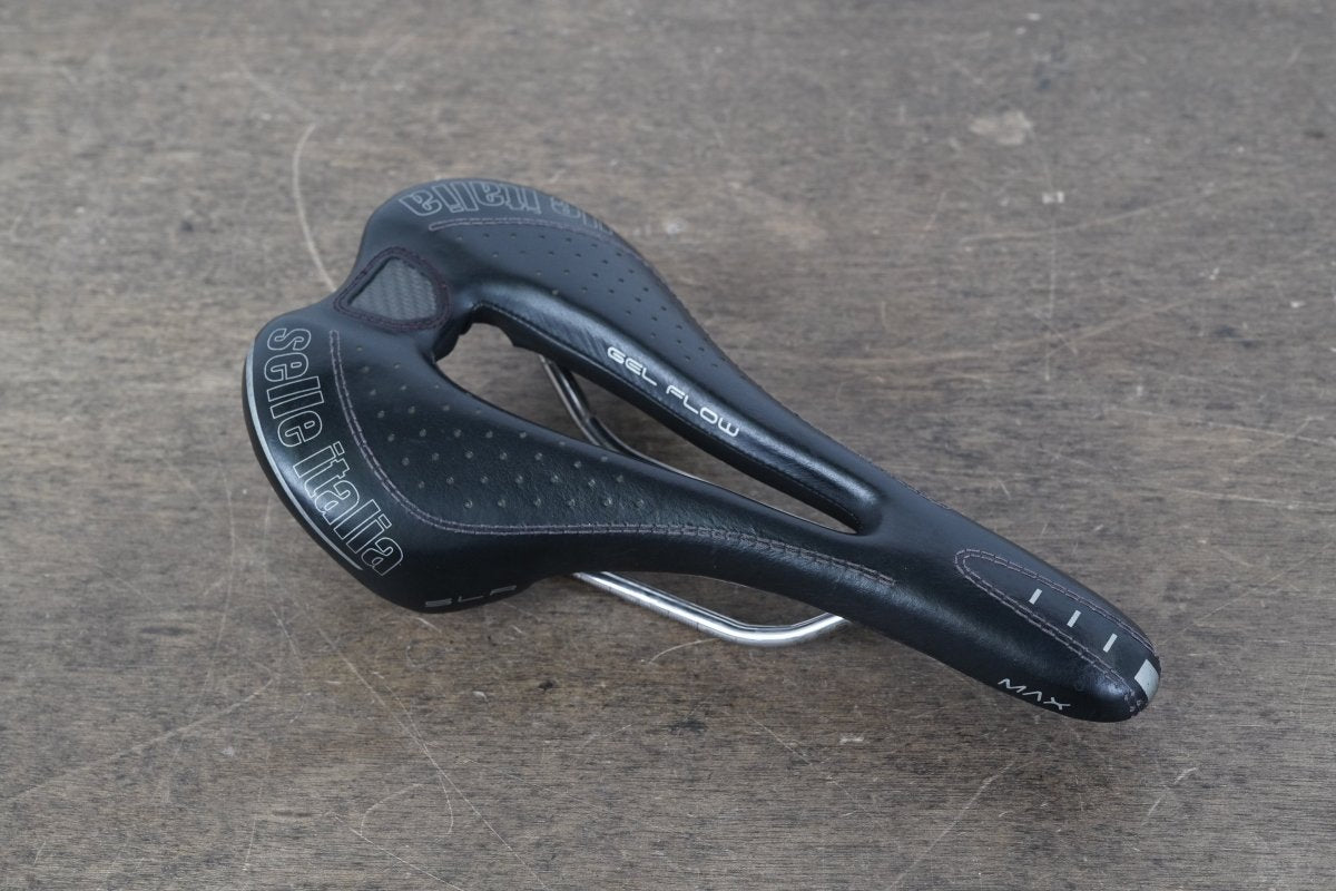 143mm Selle Italia SLR Max Gel Flow Ti 316 Rail Road Saddle 259g