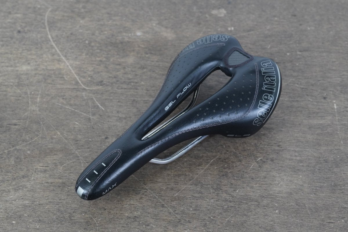 143mm Selle Italia SLR Max Gel Flow Ti 316 Rail Road Saddle 259g