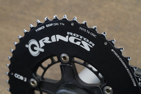172.5mm 50/34T BB30 Cannondale Si Rotor QRings Road Crankset 623g