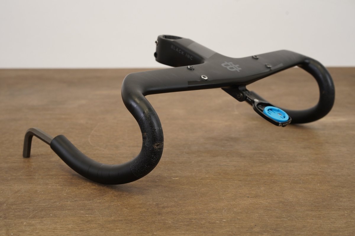 38cm 100mm -6 Degree Black Inc. AB03 Carbon Barstem Handlebar + Mount 1 1/8"