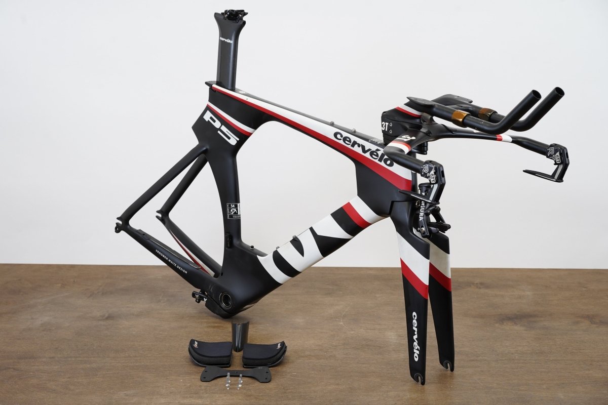 54cm Cervelo P5 TT Triathlon Carbon Rim Brake Frameset + Magura + Handlebar