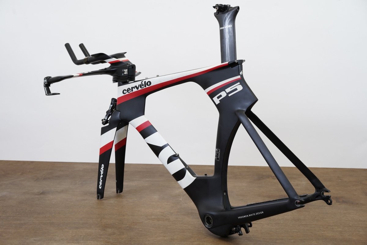 54cm Cervelo P5 TT Triathlon Carbon Rim Brake Frameset + Magura + Handlebar