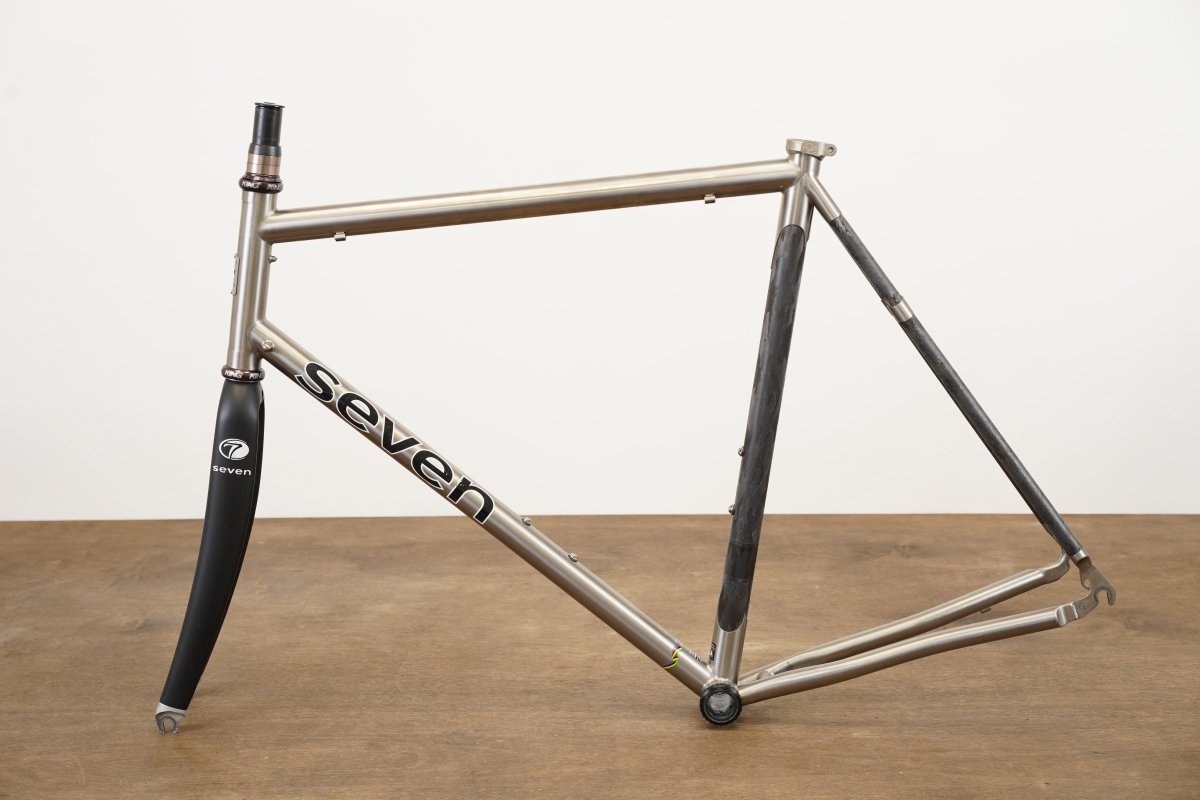 58cm Seven Odonata Titanium Carbon Rim Brake Road Frameset