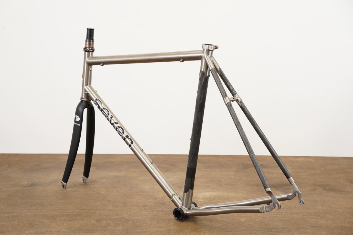 58cm Seven Odonata Titanium Carbon Rim Brake Road Frameset