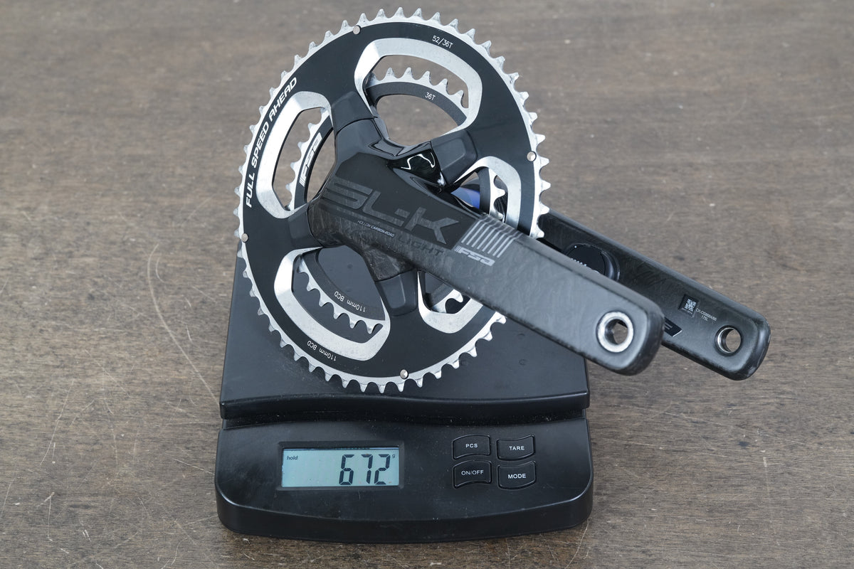 175mm 52/36T BB386 FSA SL-K Light Carbon 4iiii Power Meter Road Crankset SLK 672g