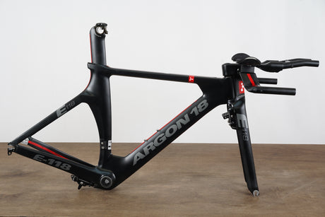 XS Argon 18 E-118 Carbon Rim Brake TT Triathlon Frameset + Cockpit