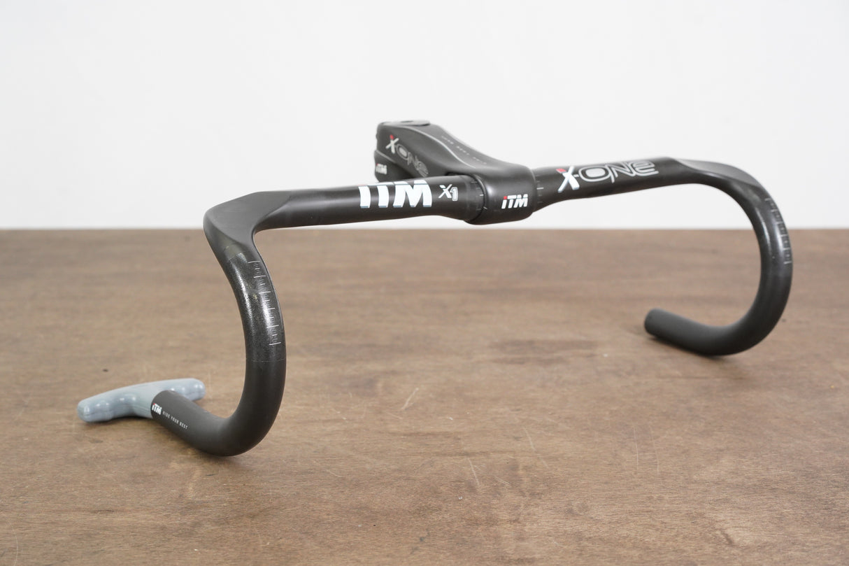 43cm 120mm -10 Degree ITM X-One Carbon Road Handlebar + Stem 31.8mm