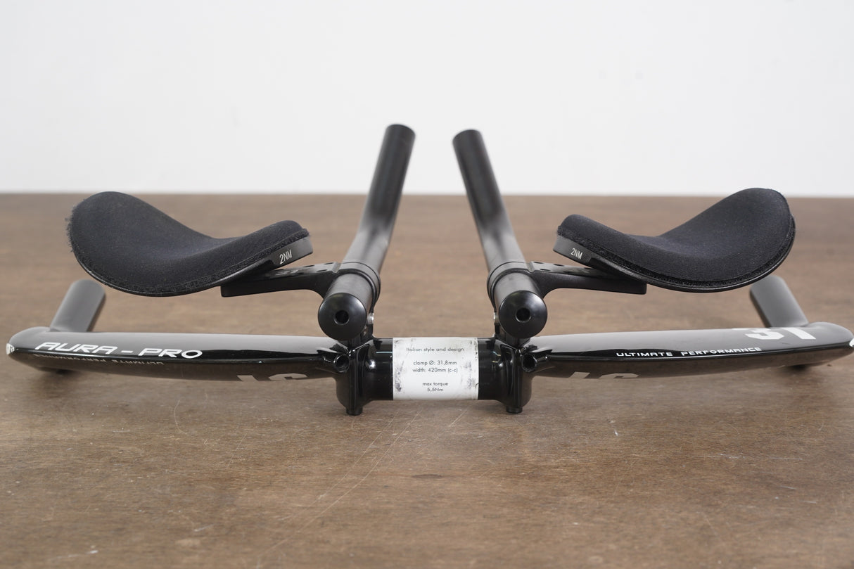 42cm 3T Aura Pro Carbon TT Triathlon Aero Base Bar Handlebar + Extensions 31.8mm