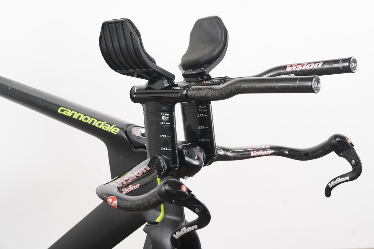 56cm Cannondale Slice RS Carbon Rim Brake TT Triathlon Frameset + Cockpit + Calipers
