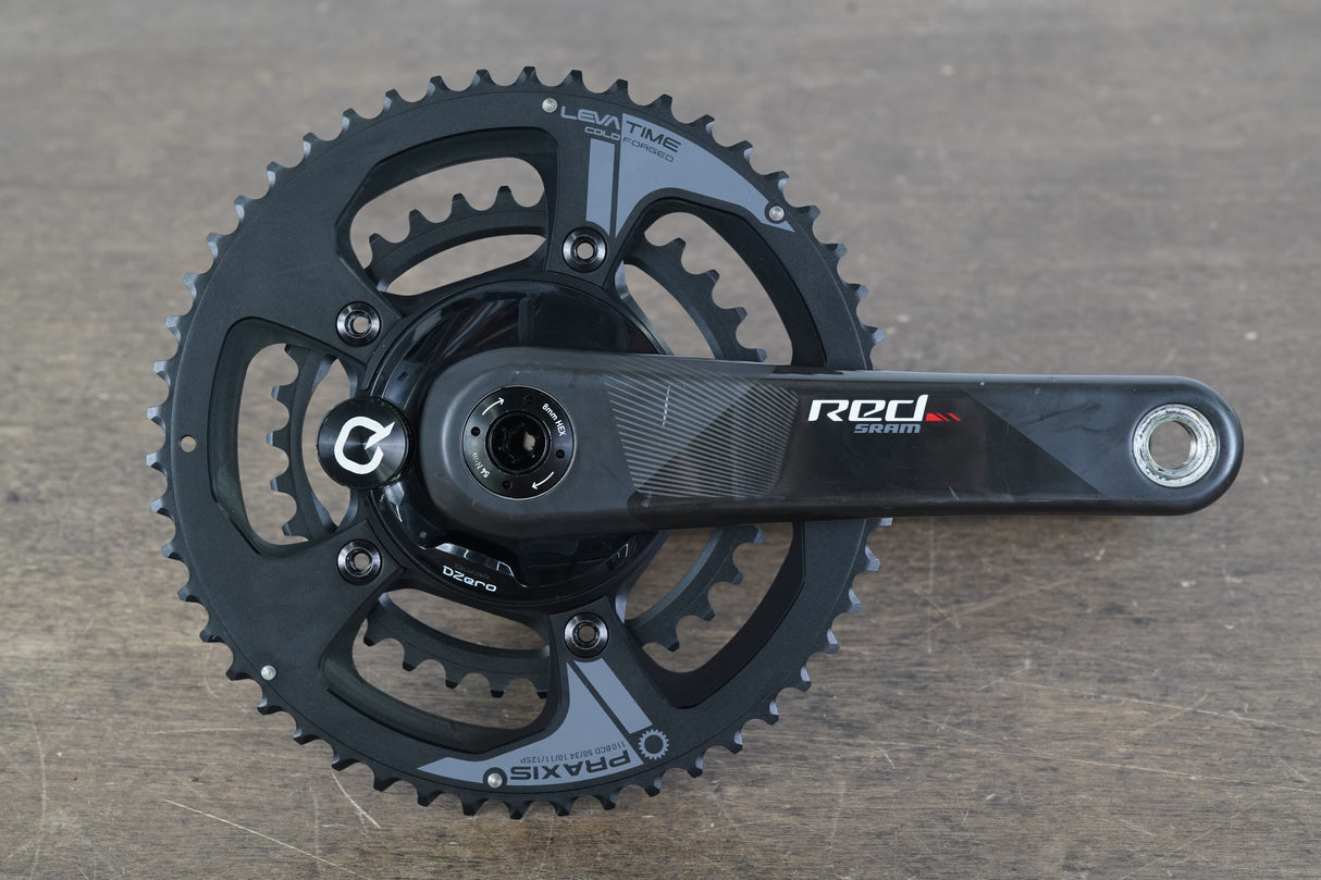 172.5mm 50/34T BB30 SRAM Red 22 Quarq DZero Carbon Power Meter Crankset 739g