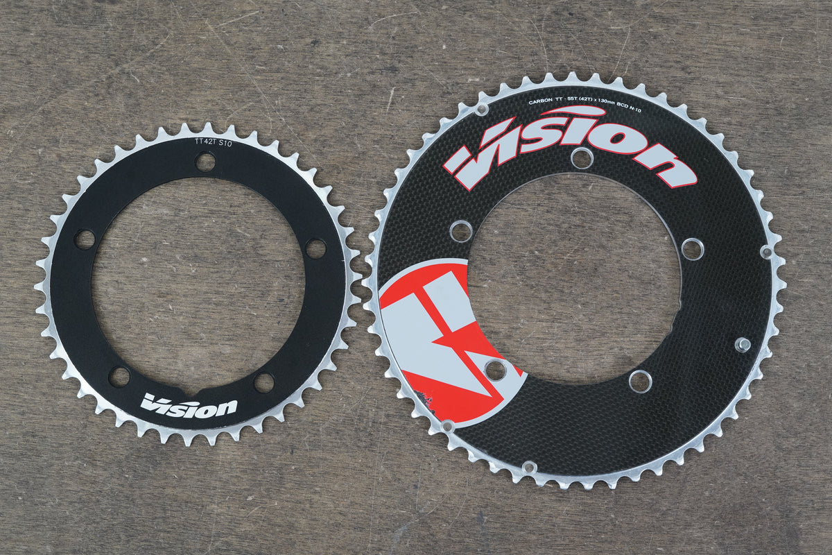 55/42T Vision Carbon TT 5x130BCD Road TT Time Trial Chainrings 300g