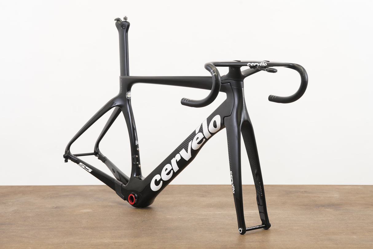 2019 54cm Cervelo S5 Carbon Aero Disc Brake Road Frameset + Cockpit
