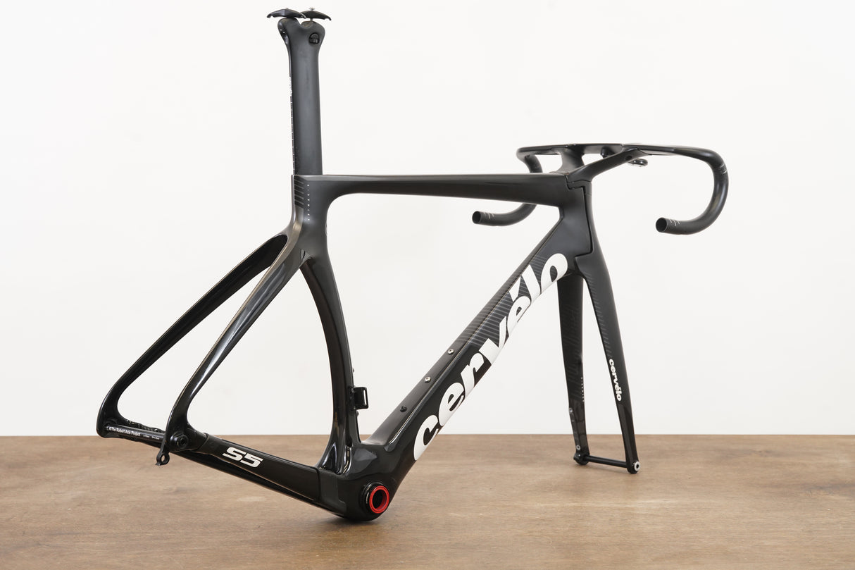 2019 54cm Cervelo S5 Carbon Aero Disc Brake Road Frameset + Cockpit