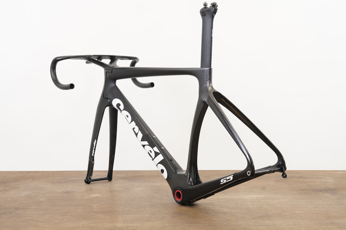 2019 54cm Cervelo S5 Carbon Aero Disc Brake Road Frameset + Cockpit