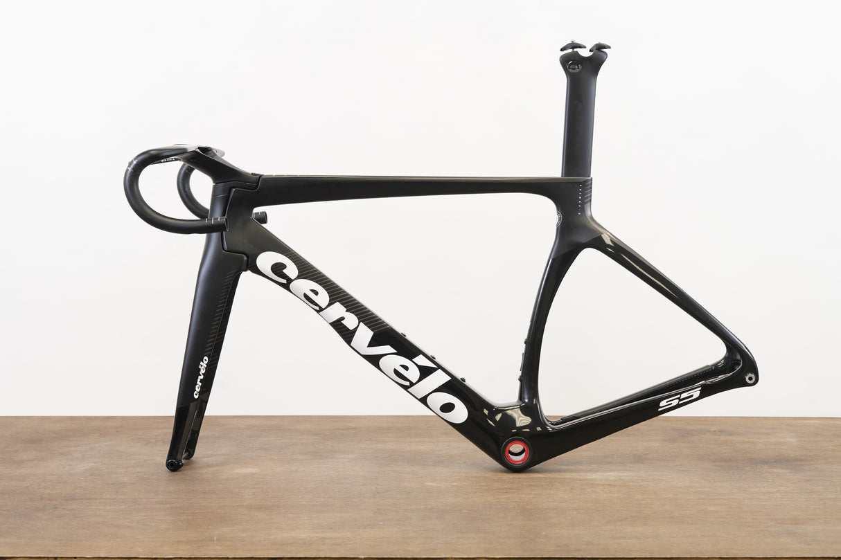 2019 54cm Cervelo S5 Carbon Aero Disc Brake Road Frameset + Cockpit