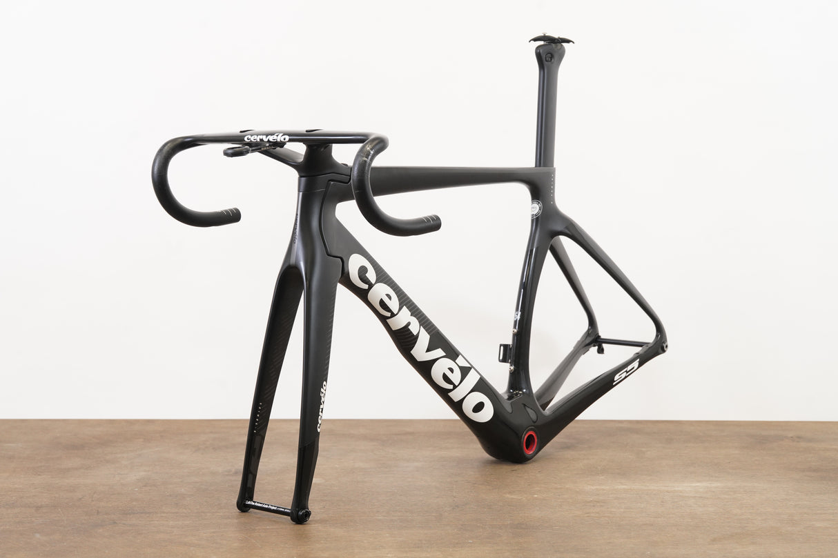 2019 54cm Cervelo S5 Carbon Aero Disc Brake Road Frameset + Cockpit
