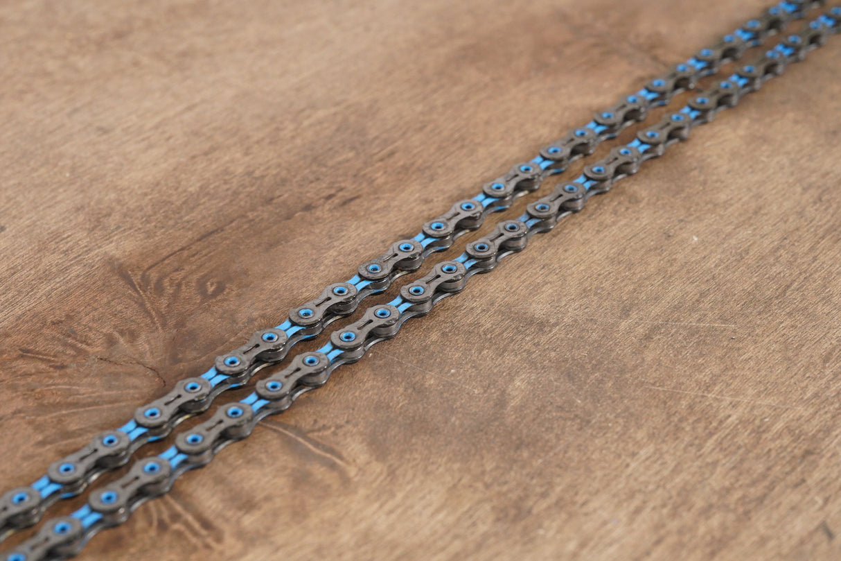 112L KMC X11SL Blue Black 11 Speed Road Chain 75% Life Remaining 112 Links