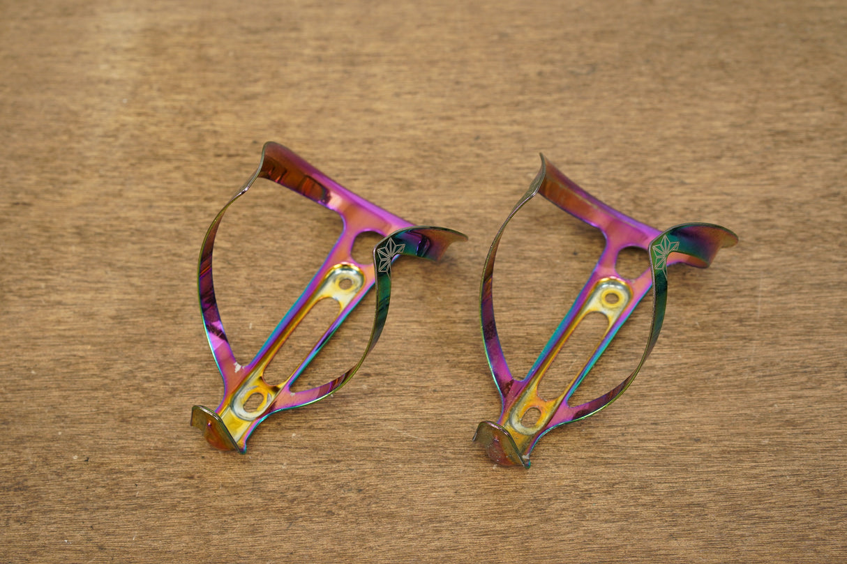(2) Supacaz Fly Cage Ano Oil Slick Aluminum Water Bottle Cages 41g
