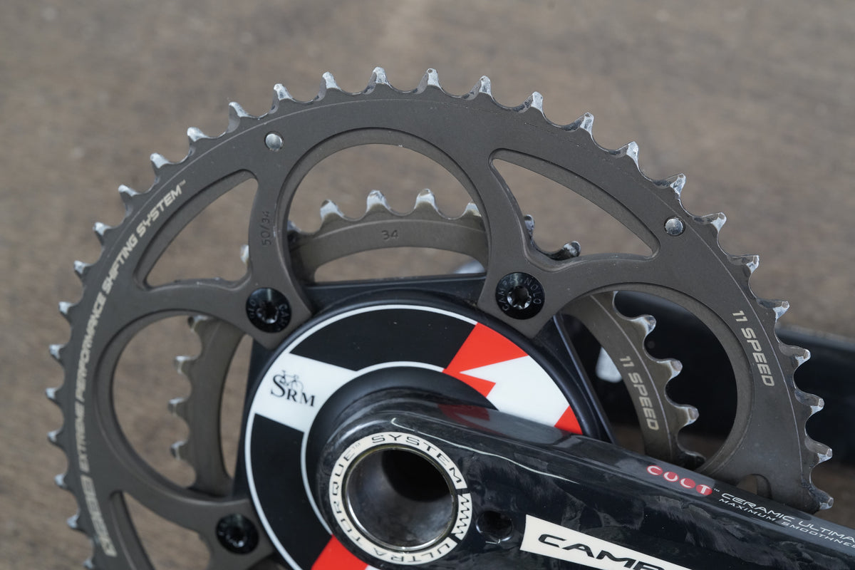 172.5mm 50/34T Campagnolo 11 Speed SRM Power Carbon Crankset *Needs Service*