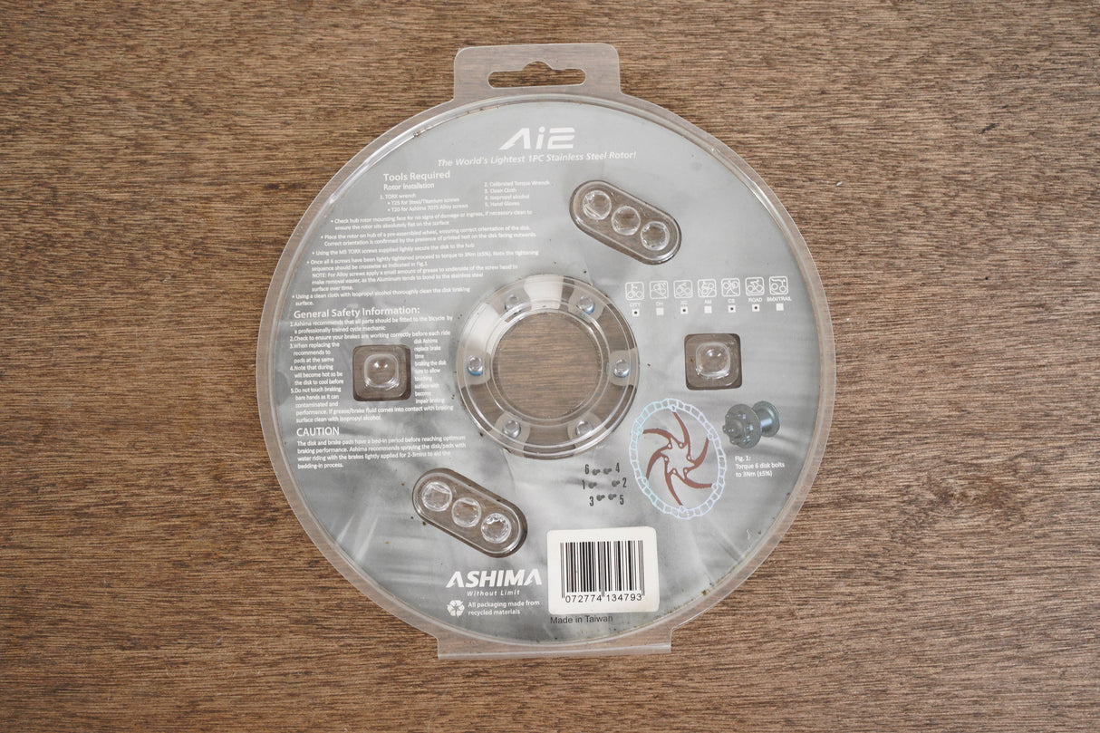 (1) NEW 160mm Ashima Ai2 6 Bolt Disc Brake Rotor Road