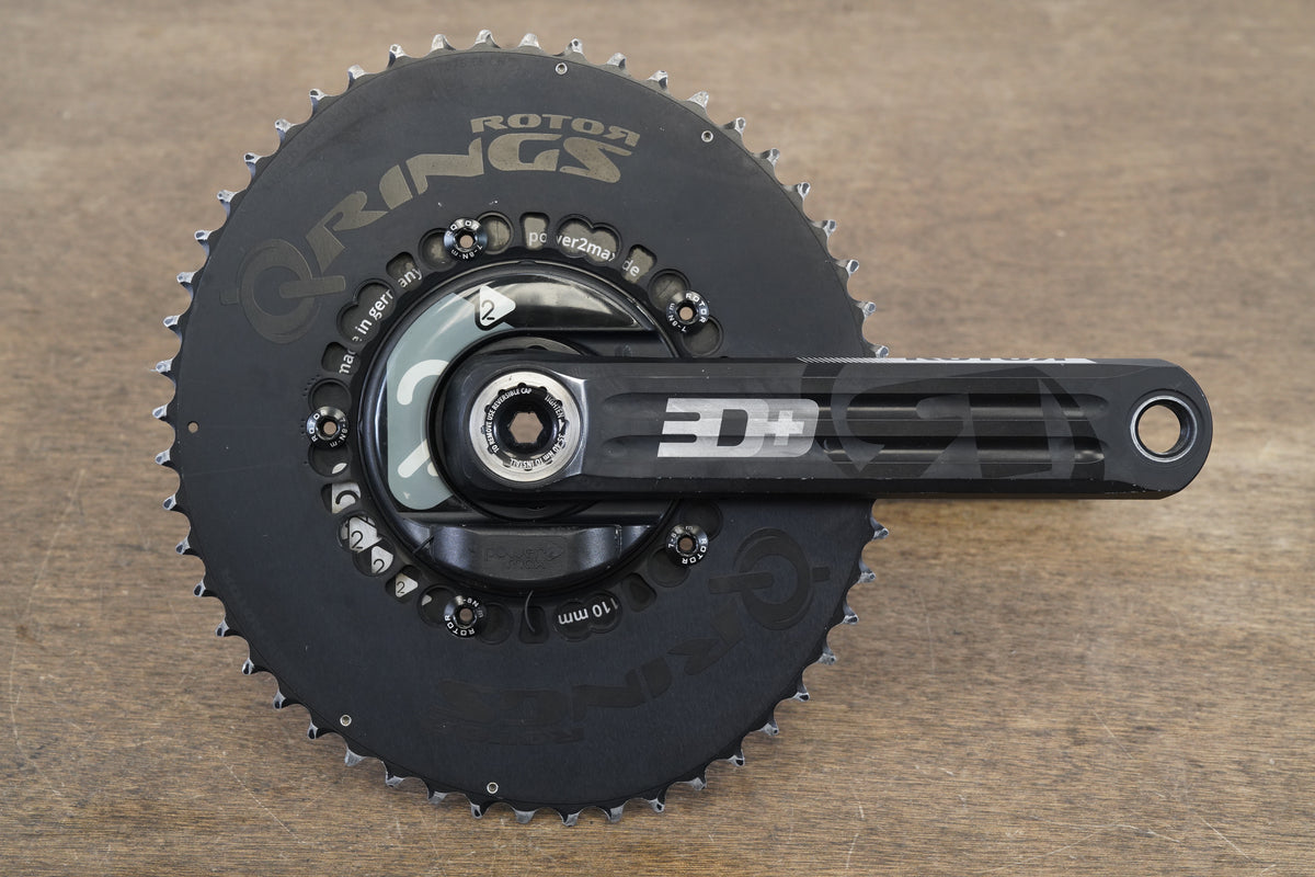 172.5mm 53/36T BB30 Rotor 3D Power2Max Power Meter QRings Road Crankset 3D 813g
