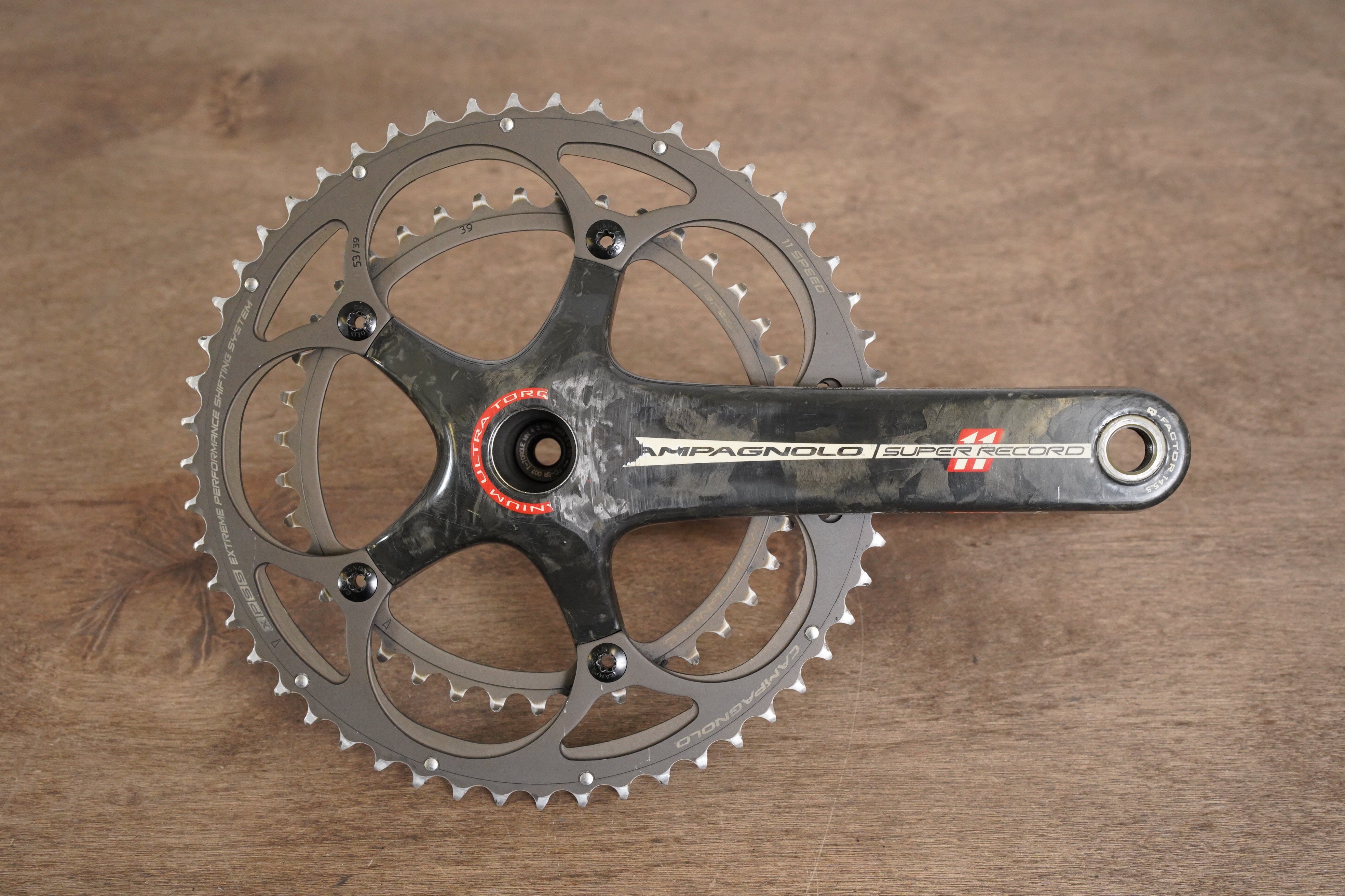 175mm 53/39T Campagnolo Super Record Titanium 11 Speed Carbon