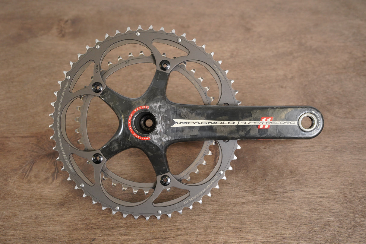 175mm 53/39T Campagnolo Super Record Titanium 11 Speed Carbon Crankset