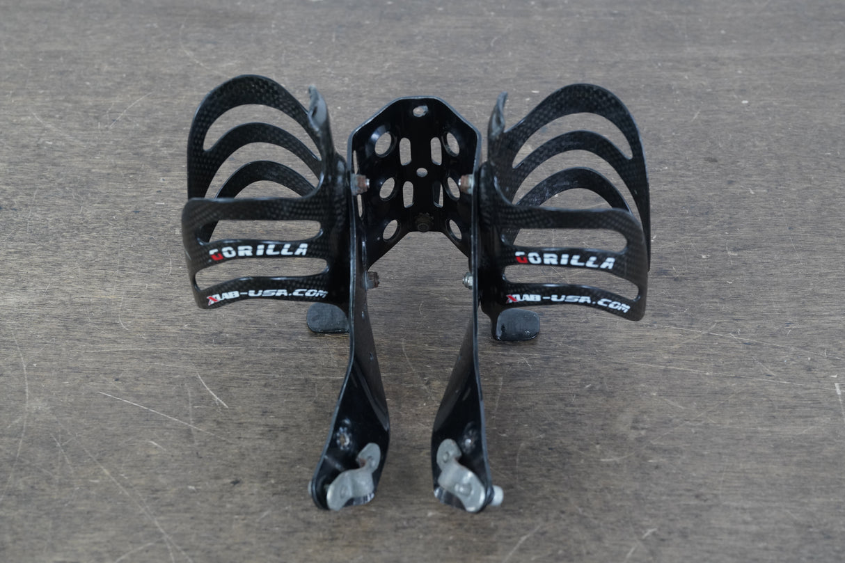XLAB Super Wing Alloy Water Bottle Cage Mount + (2) Gorilla Carbon Cages 237g