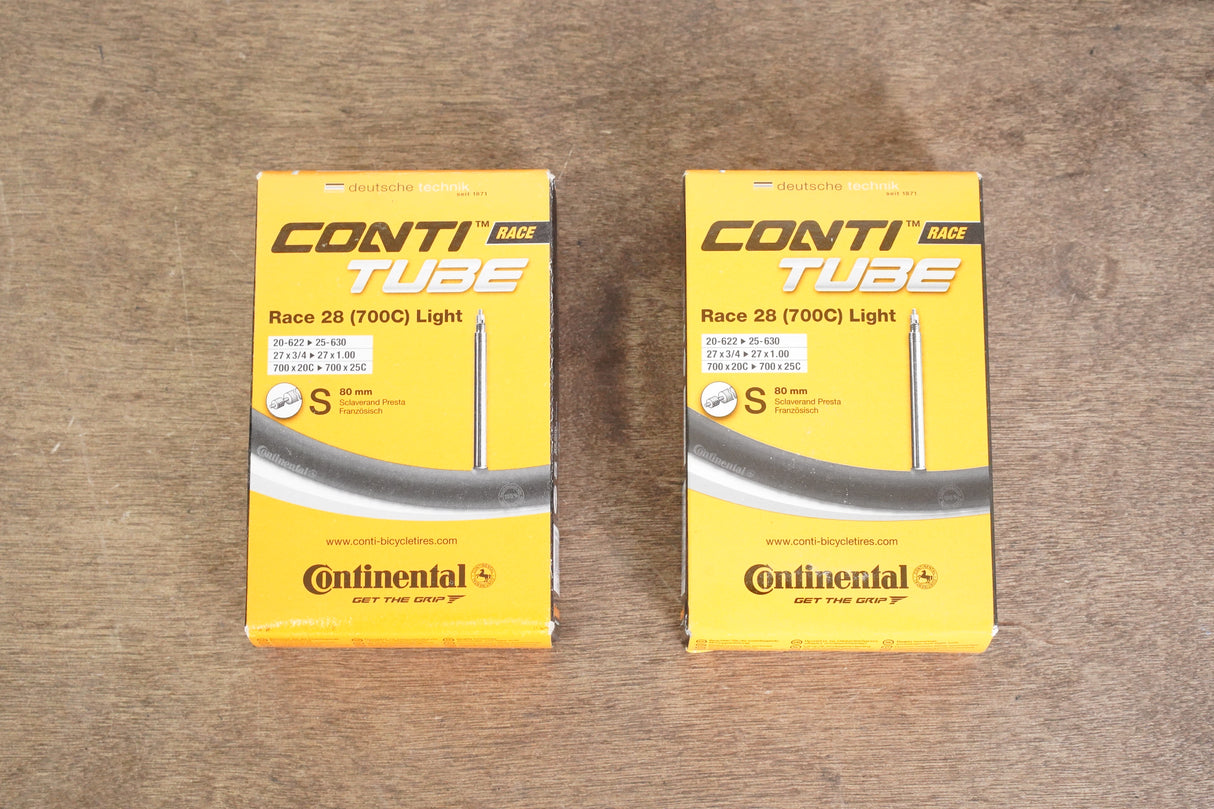 (2) NEW 700x20-25C Continental Presta 80mm Valve Road Bike Tubes