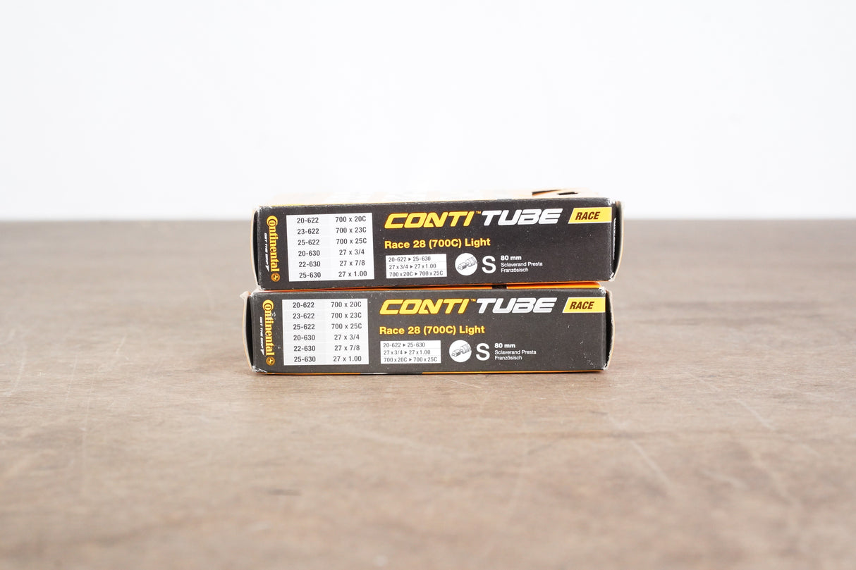 (2) NEW 700x20-25C Continental Presta 80mm Valve Road Bike Tubes