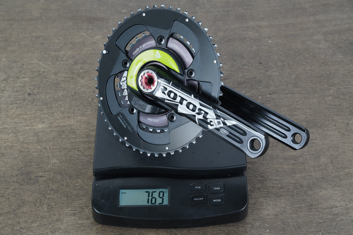 175mm 50/34T BB30 Rotor 3D+ Power2Max Power Meter Road Crankset 3D Plus 769g