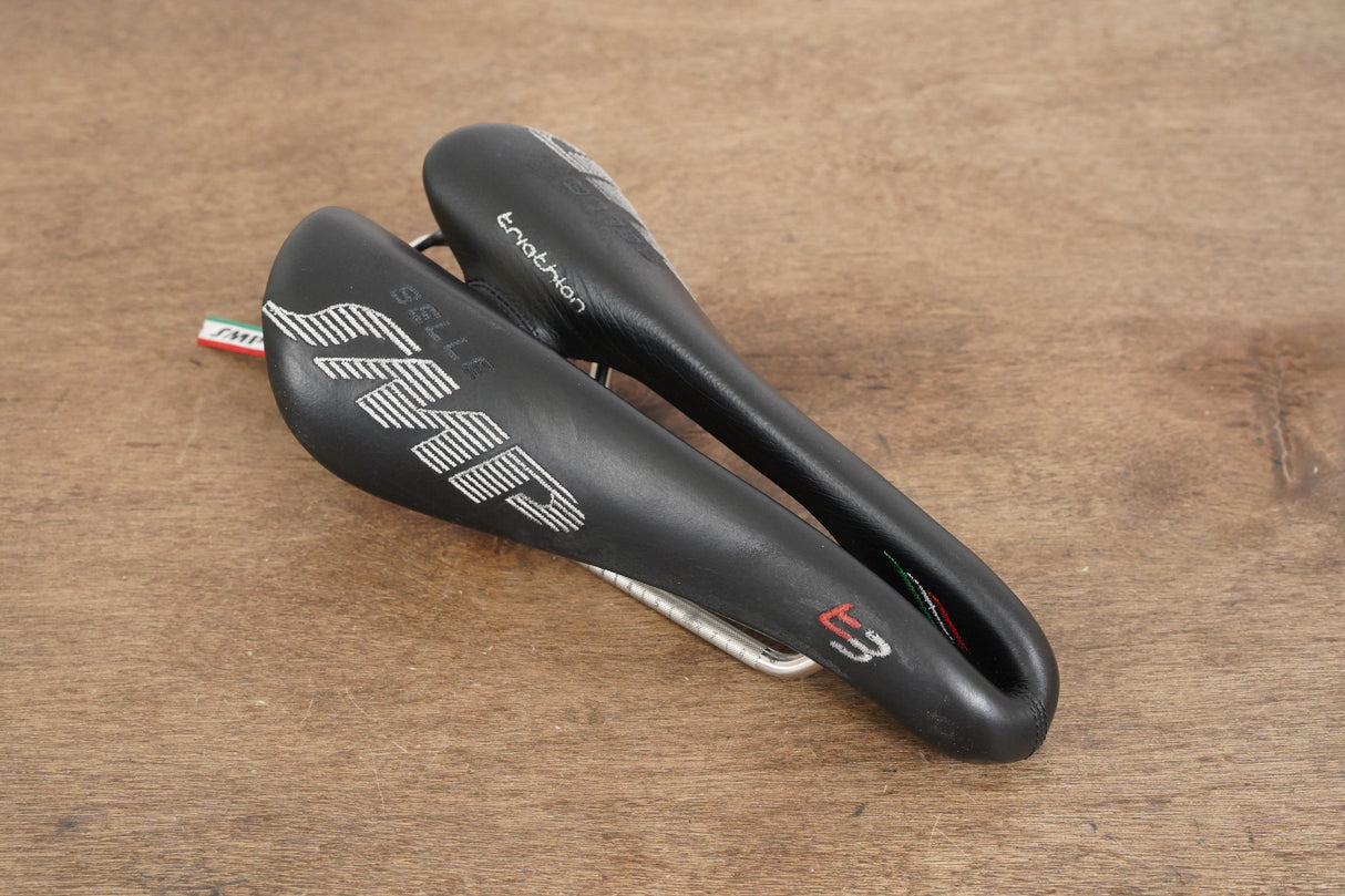 133mm Selle SMP T3 Stainless Steel Rail Road Triathlon TT Saddle 301g