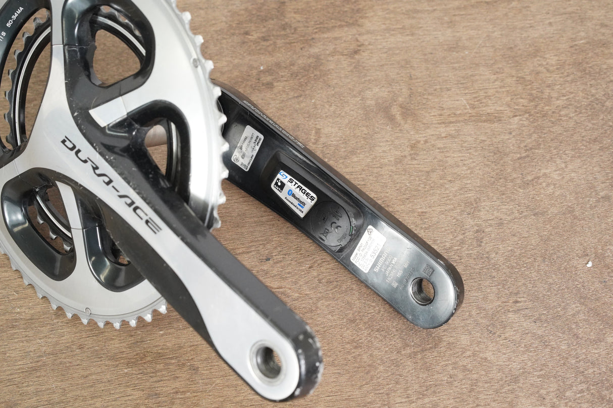 165mm 50/34T Shimano Dura-Ace FC-9000 11 Speed Stages Power Meter Crankset