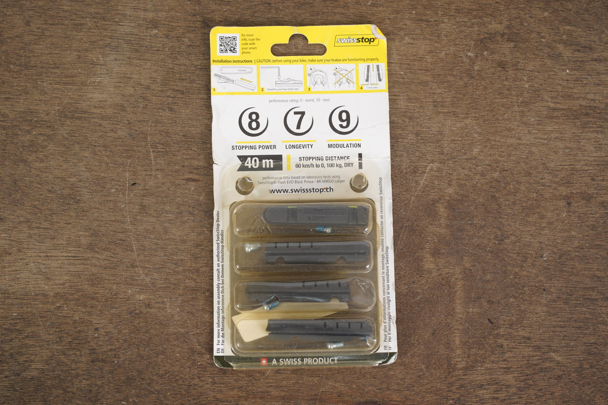 NEW (2 Pairs) SwissStop Flash Pro Black Prince Carbon Rim Brake Pads Shim/SRAM