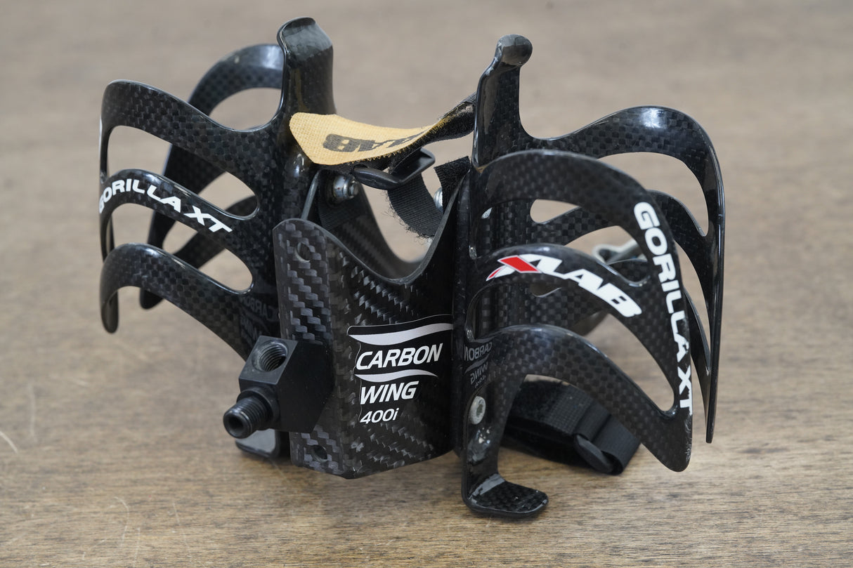 XLAB Carbon Wing 400i Water Bottle Cage Mount + (2) Gorilla X Carbon Bottle Cages