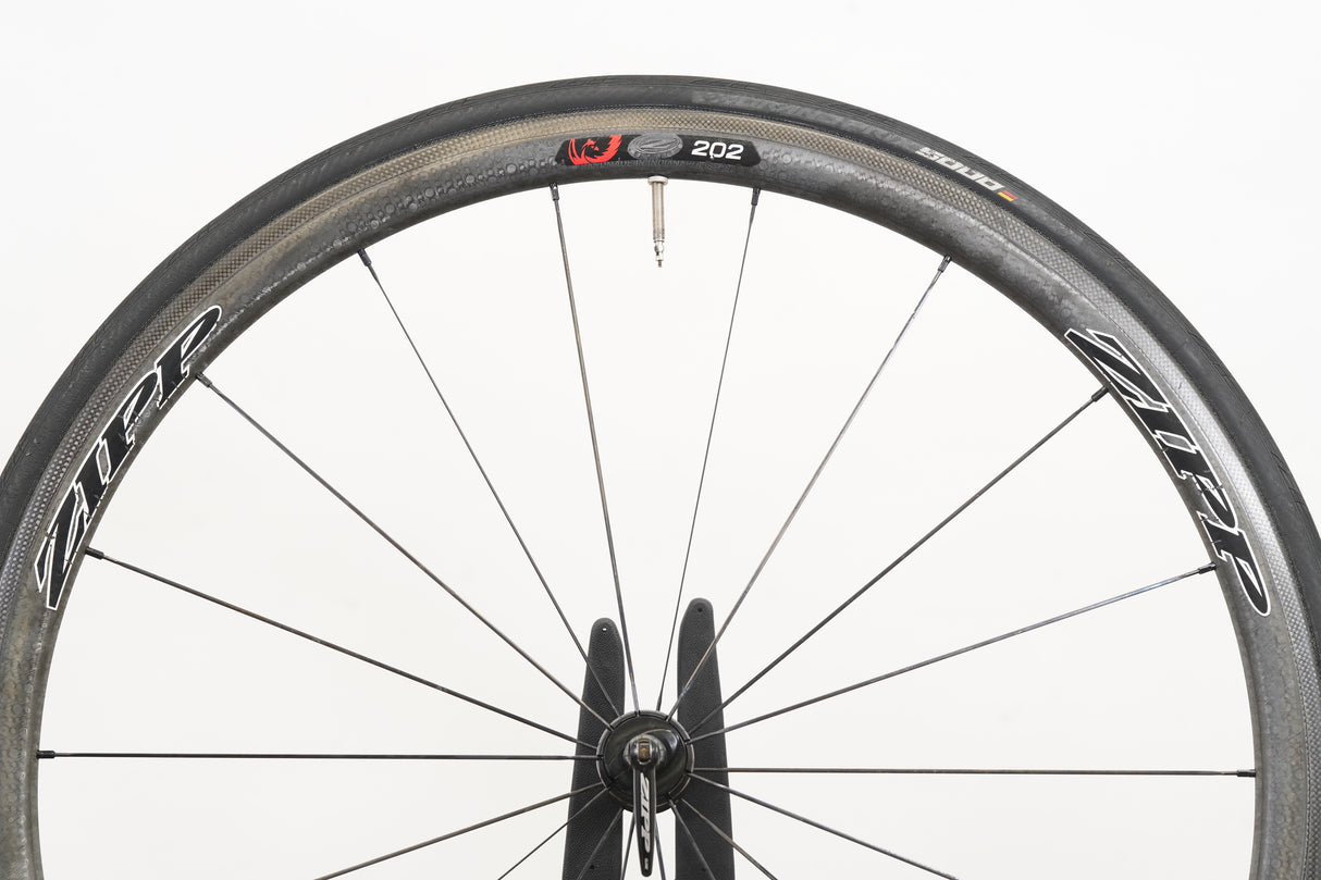 Zipp 202 Firecrest Powertap Carbon Clincher Rim Brake Wheelset Campagnolo 10 Speed