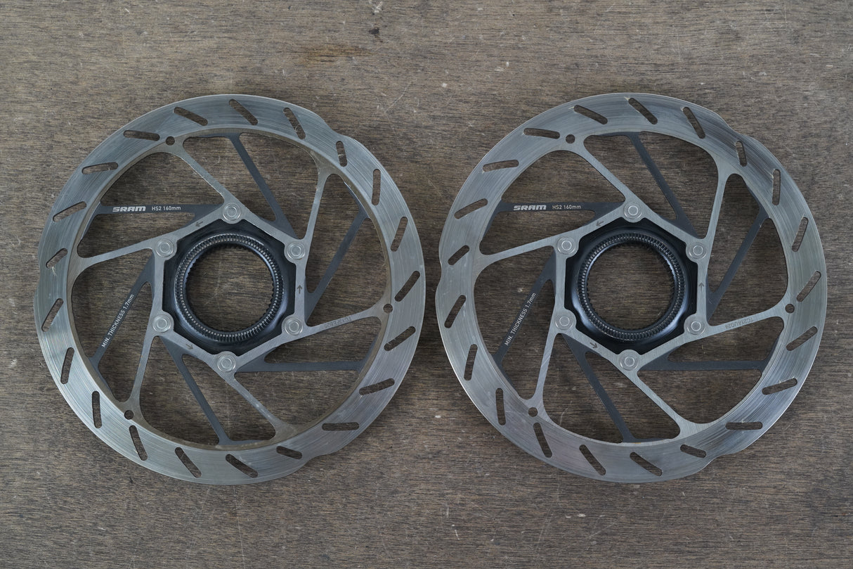 (2) 160mm SRAM HS2 Center Lock Disc Brake Road MTB Gravel Rotors