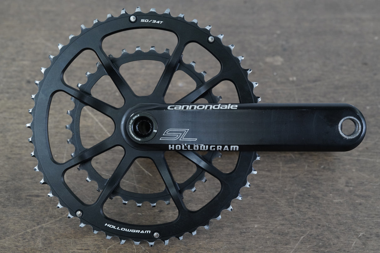 170mm 50/34T BB30 Cannondale SL Spidering Hollowgram Road Crankset 581g