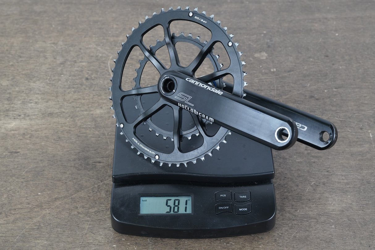 170mm 50/34T BB30 Cannondale SL Spidering Hollowgram Road Crankset 581g