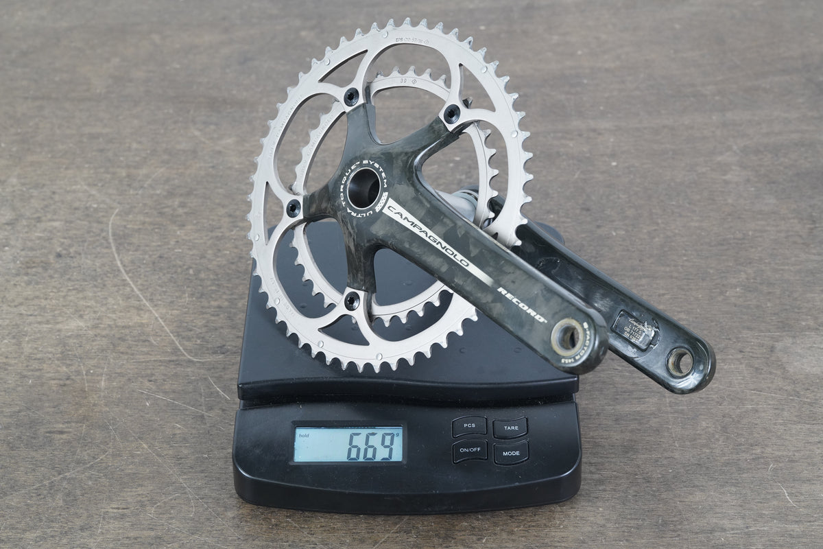 177.5mm 53/39T Campagnolo Record 10 Speed Carbon Crankset 669g